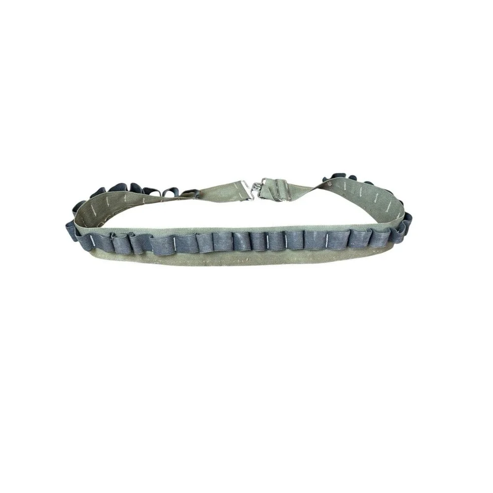 Vintage 31 Shotgun Shell Ammo Belt Bandolier Military Style Olive Drab Green 36